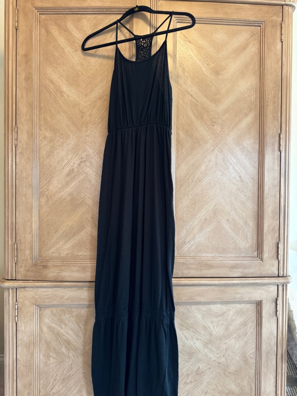 Mossimo Supply Co. Black Lace-Back Maxi Dress
